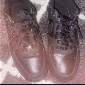 Nikes air forces all black